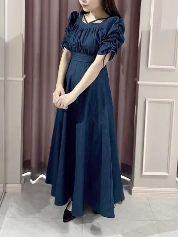 anmille バストギャザー フレア ワンピース デニム anmille バストギャザー フレア ワンピース デニム - メルカリ