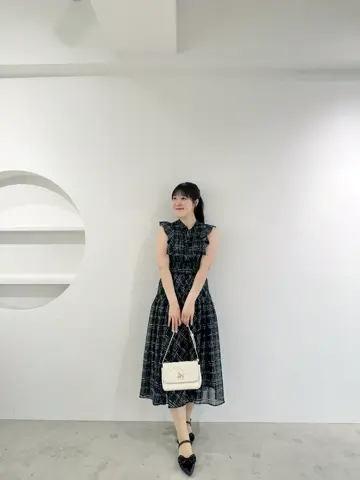 An MILLE チェックレディop ブラック チェックレディOP|evelyn(エブリン)公式通販サイト