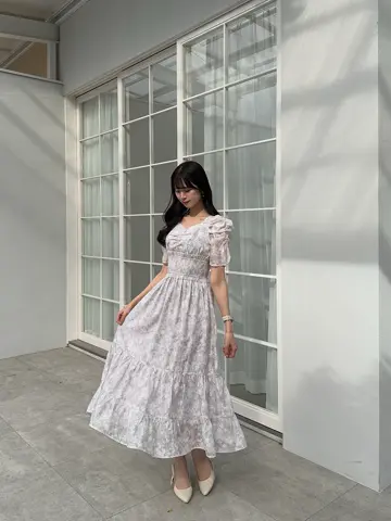 Anmile FlowerシャーリングOP ピンク FlowerシャーリングOP|evelyn(エブリン)公式通販サイト