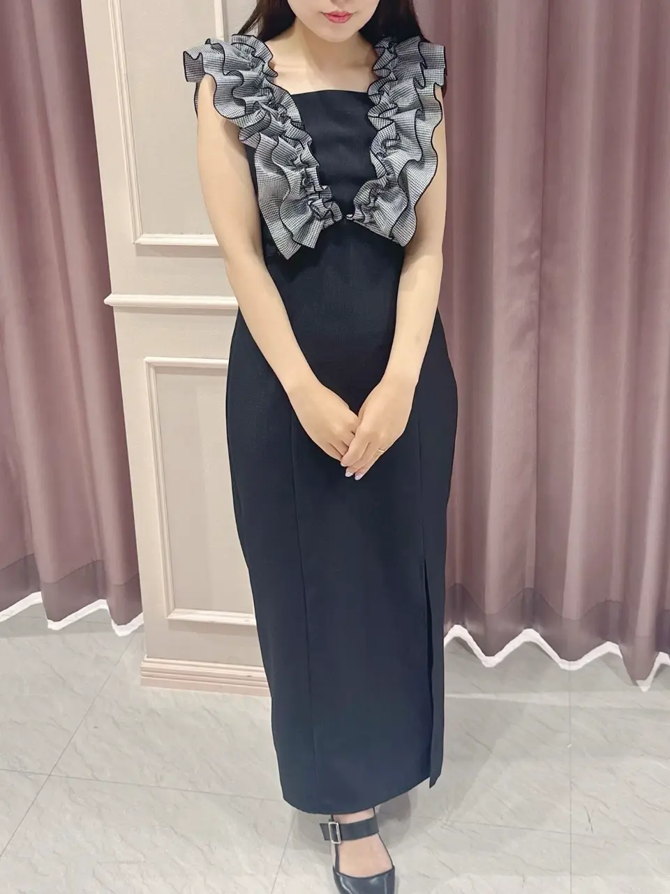 ギャザーストラップIラインOP｜evelyn（エブリン）公式通販サイト