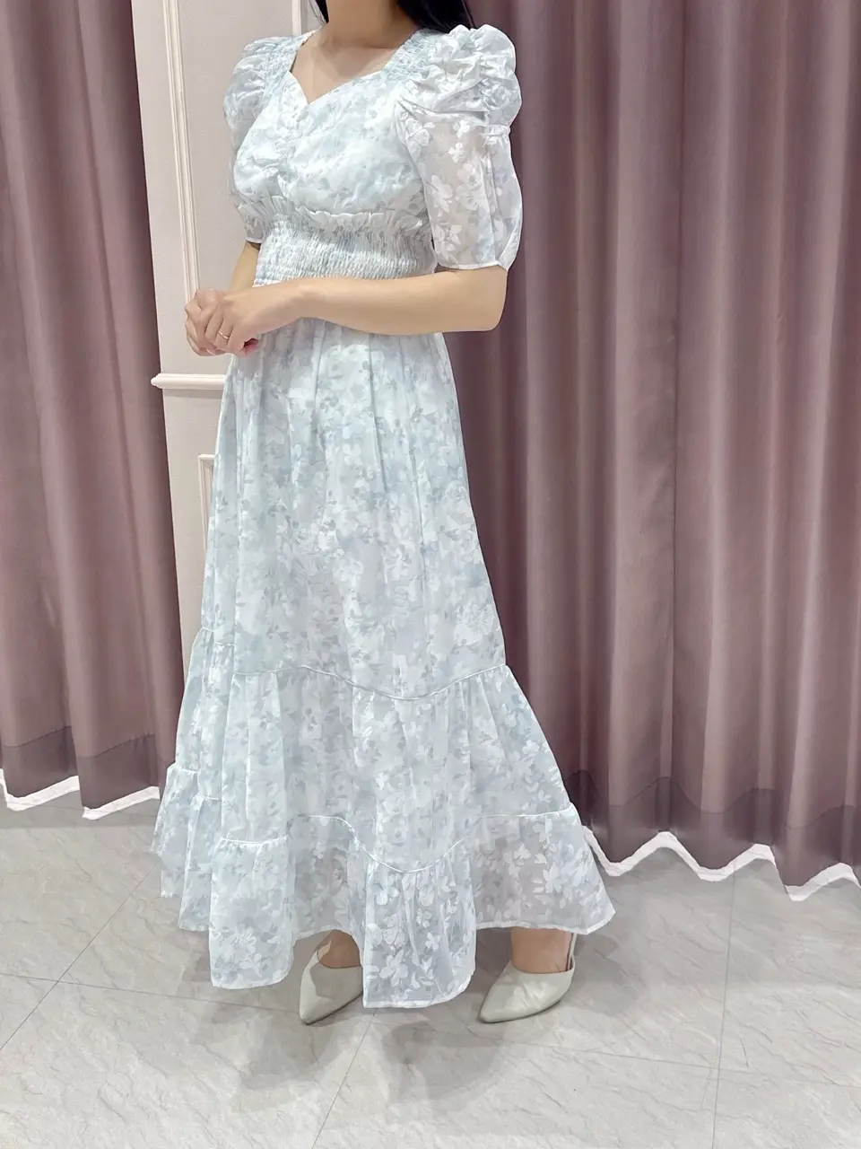 Anmile FlowerシャーリングOP ピンク FlowerシャーリングOP|evelyn(エブリン)公式通販サイト