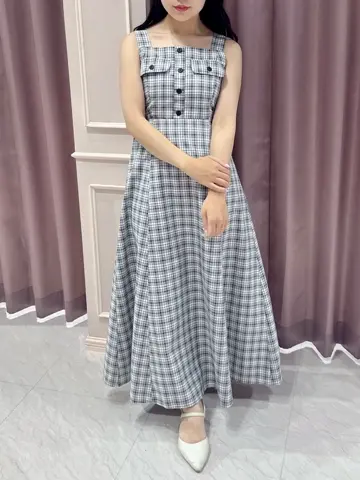 エブリン　チェック柄ノースリーブワンピース evelyn エブリン チェック柄ノースリーブワンピース｜Yahoo