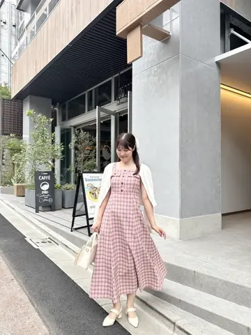 anmill アンミール チェック柄ノースリーブロングワンピース チェックノースリーブOP|evelyn(エブリン)公式通販サイト
