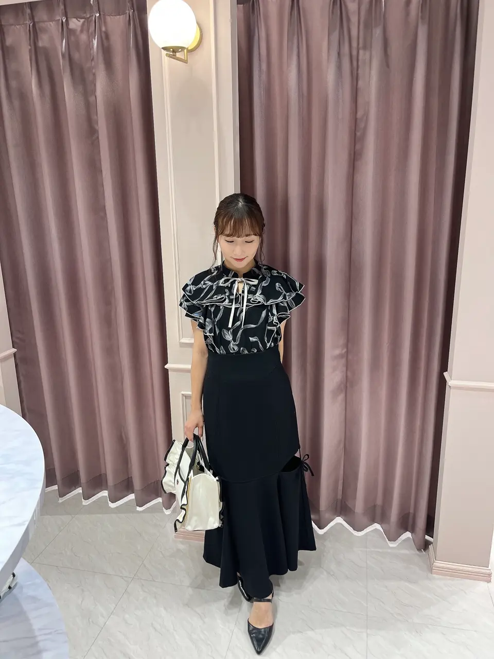 新品未使用 ANAYI 22SS バスケットステッチマーメイドスカート 36 紺 サイドカットマーメイドSK|evelyn(エブリン)公式通販サイト