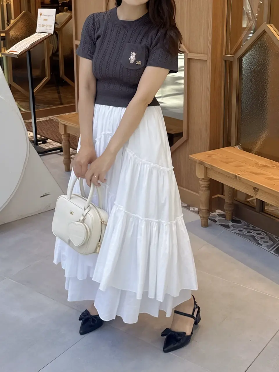 【試着のみ】yori ランダムティアードハーフスリーブ ピンク ランダムティアードハーフスリーブ8/4pm12:00～販売 | 8/4pm12