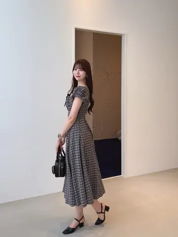 An MILLE バストギャザーリボンop ロングワンピース バストギャザーリボンOP｜evelyn（エブリン）公式通販サイト