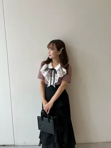 レースカラーフリルニット｜evelyn（エブリン）公式通販サイト