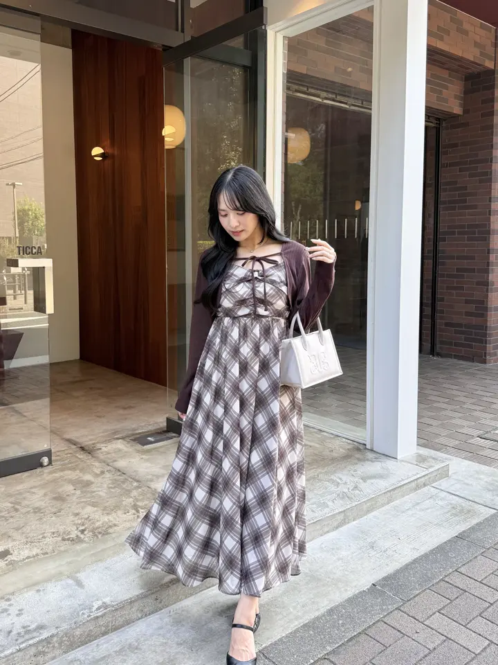 ボレロセットチェックシフォンワンピース｜An MILLE（アンミール