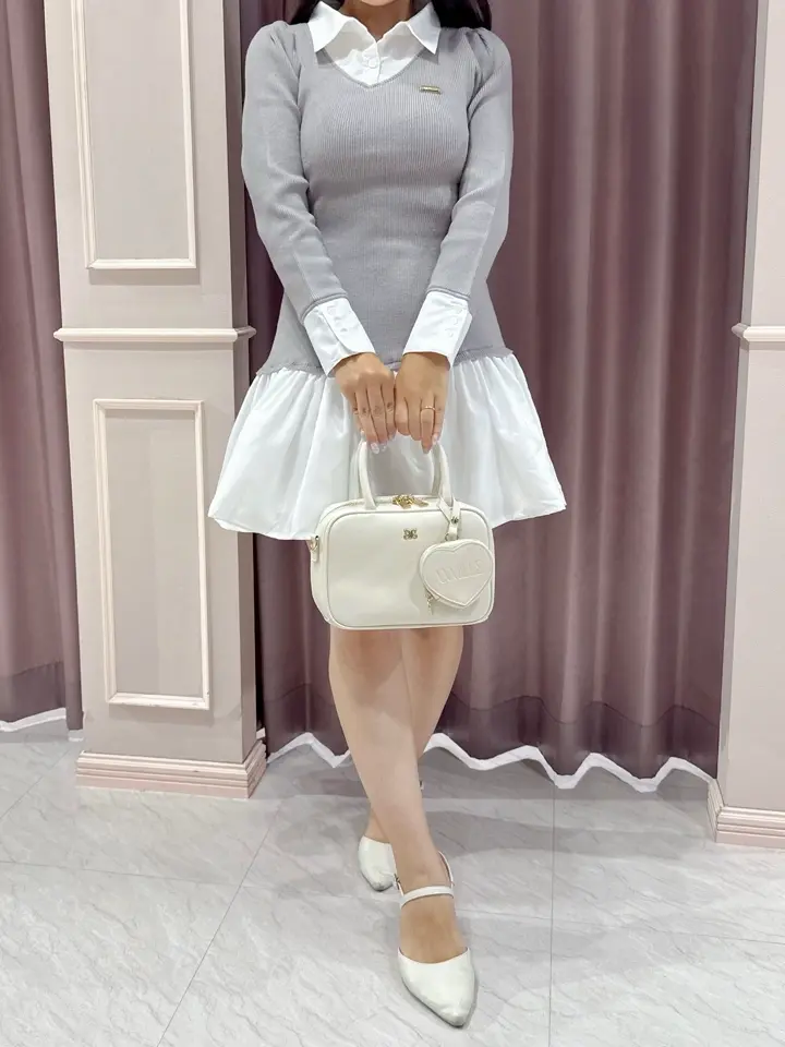 ❤︎こやや❤︎anmille シャツドッキングニットop シャツドッキングニットワンピース｜evelyn（エブリン）公式通販サイト