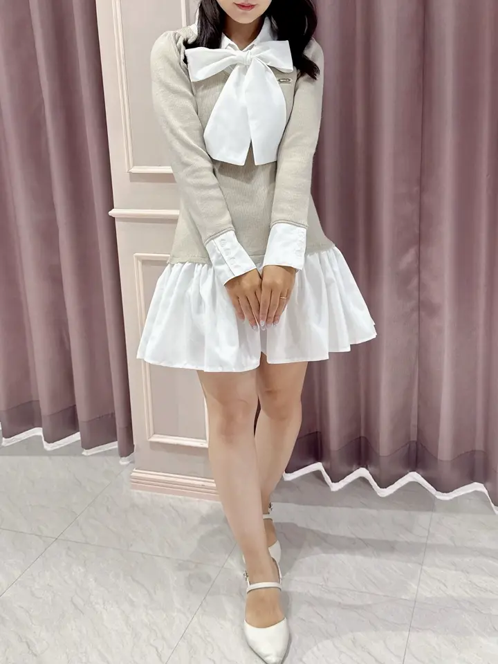 シャツドッキングニットワンピース｜evelyn（エブリン）公式通販