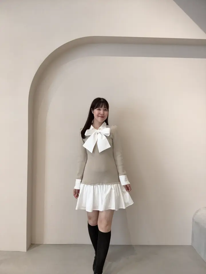 シャツドッキングニットワンピース｜evelyn（エブリン）公式通販サイト