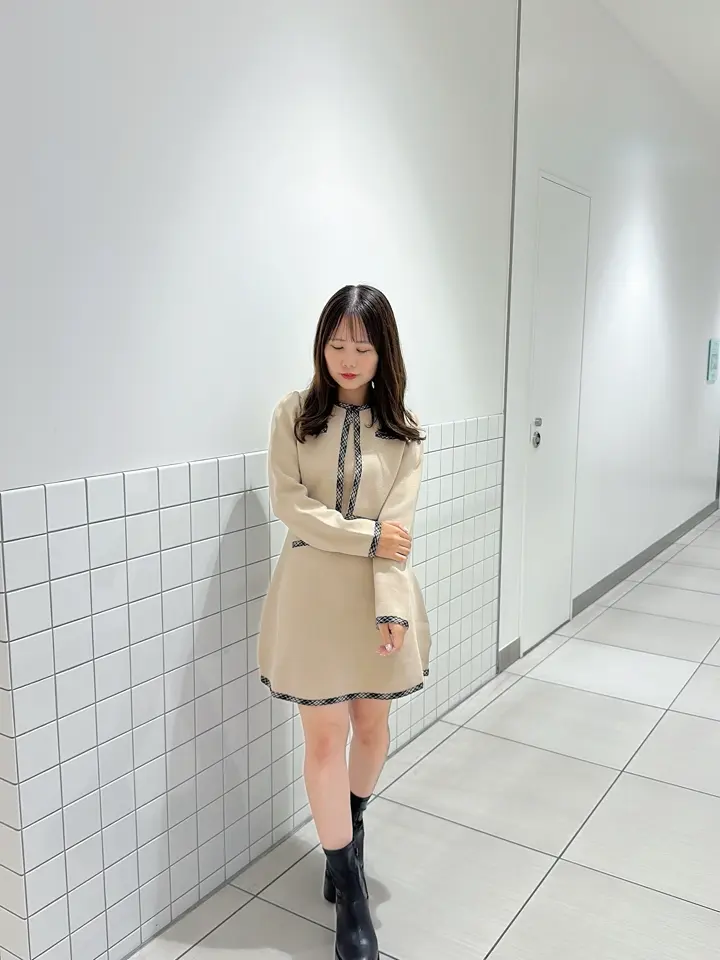 カーデセットバイカラーワンピース｜evelyn（エブリン）公式通販サイト