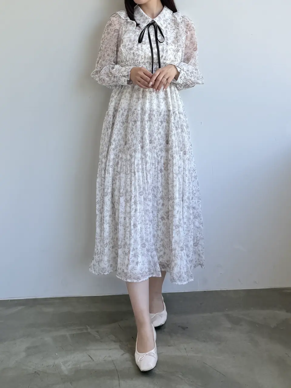 An MILLE タックフリル襟ワンピース タックフリル襟ワンピース｜evelyn（エブリン）公式通販サイト