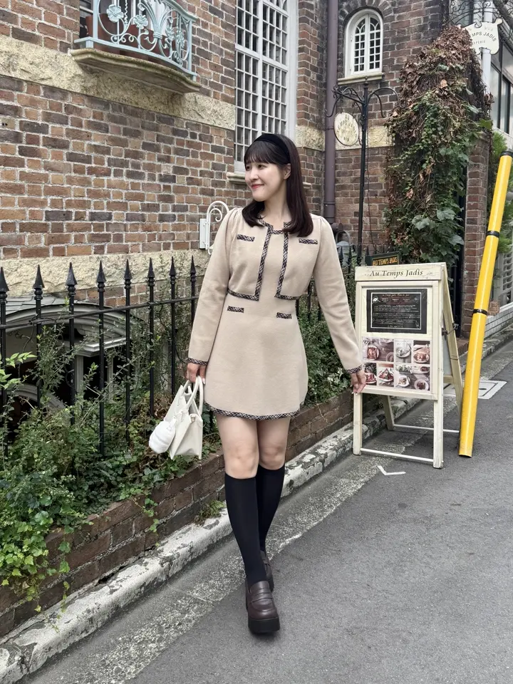 カーデセットバイカラーワンピース｜evelyn（エブリン）公式通販サイト