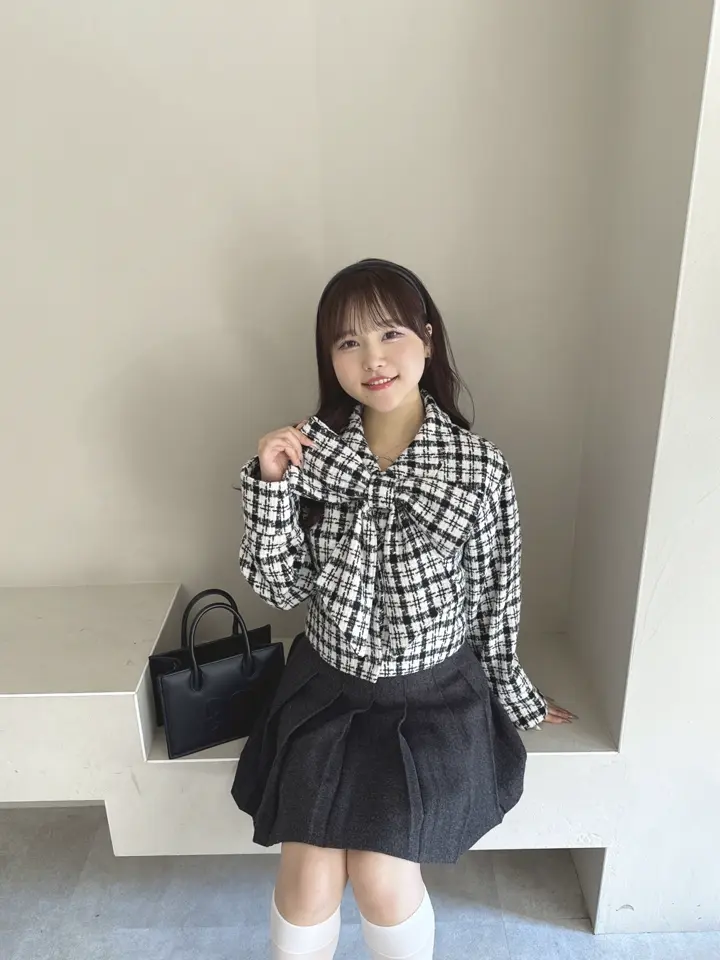 An MILLE ビッグリボンショートコート 千鳥柄 AnMILLE on X: 