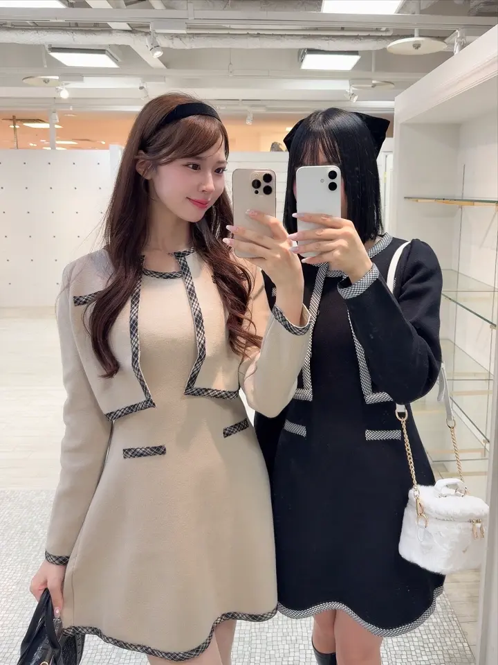 カーデセットバイカラーワンピース｜evelyn（エブリン）公式通販サイト