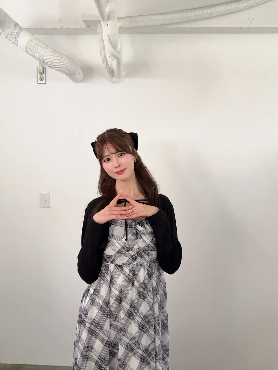 ボレロセットチェックシフォンワンピース｜evelyn（エブリン