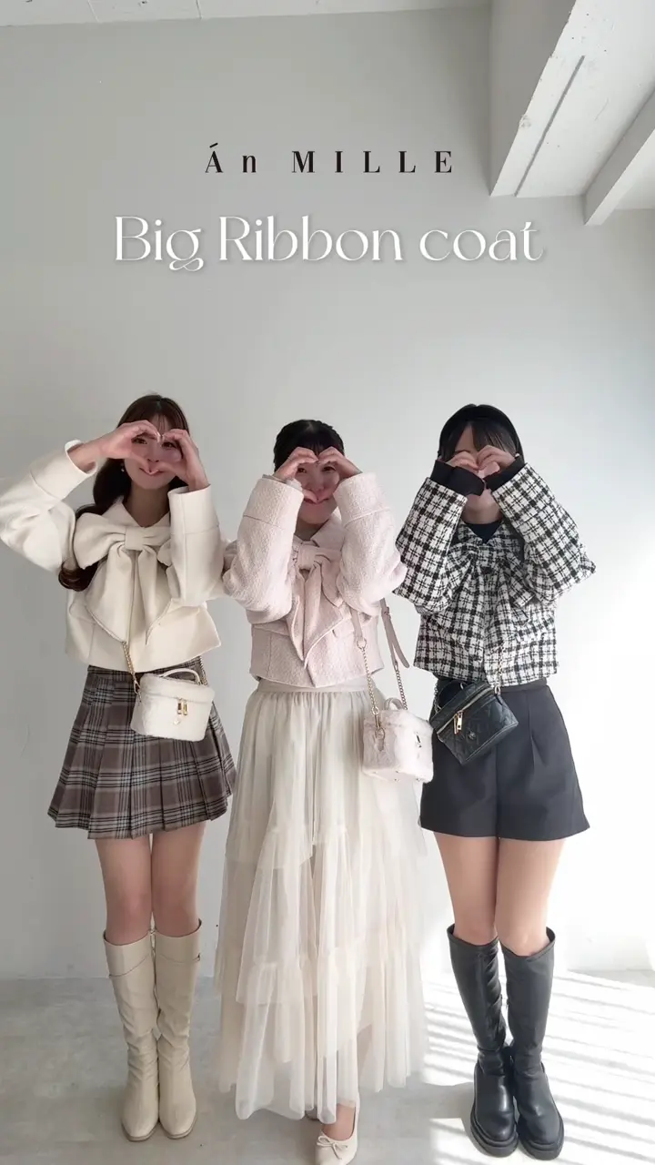 An MILLE ビッグリボンショートコート 千鳥柄 AnMILLE on X: 