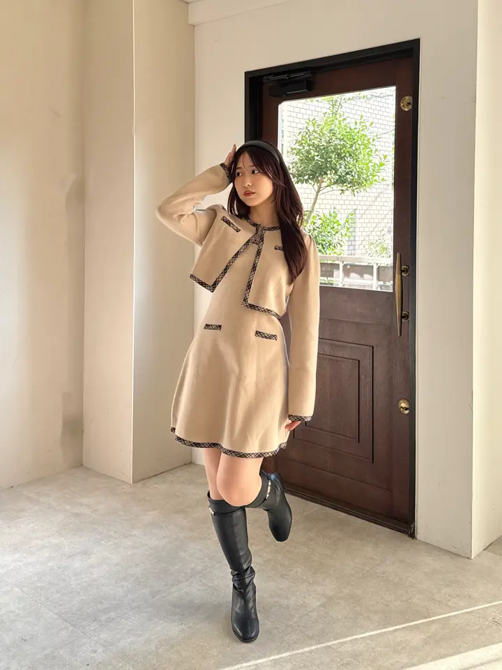 【新品タグ付】アンミール カーデセットバイカラーワンピース カーデセットバイカラーワンピース｜evelyn（エブリン）公式通販サイト