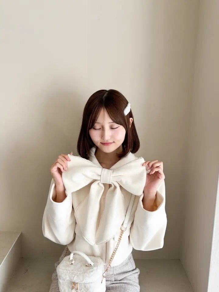 An MILLE ビッグリボンショートコート 千鳥柄 AnMILLE on X: 