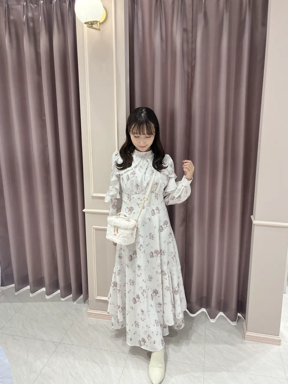 フリルフラワーフレアワンピース｜evelyn（エブリン）公式通販サイト