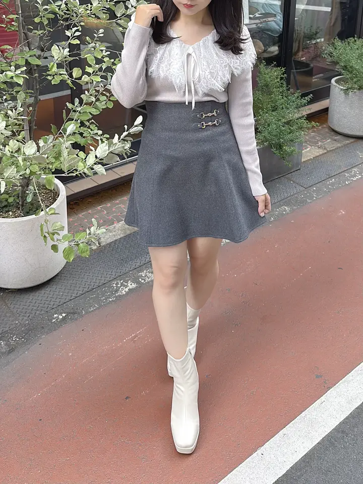 An MILLE レースフリルカラーミニOP An MILLE アンミール レースフリルカラーミニOP ホワイト レースフリル