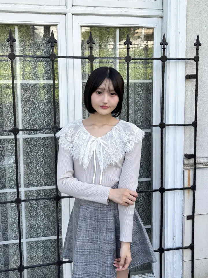 レースカラーフリルニットソー｜evelyn（エブリン）公式通販サイト