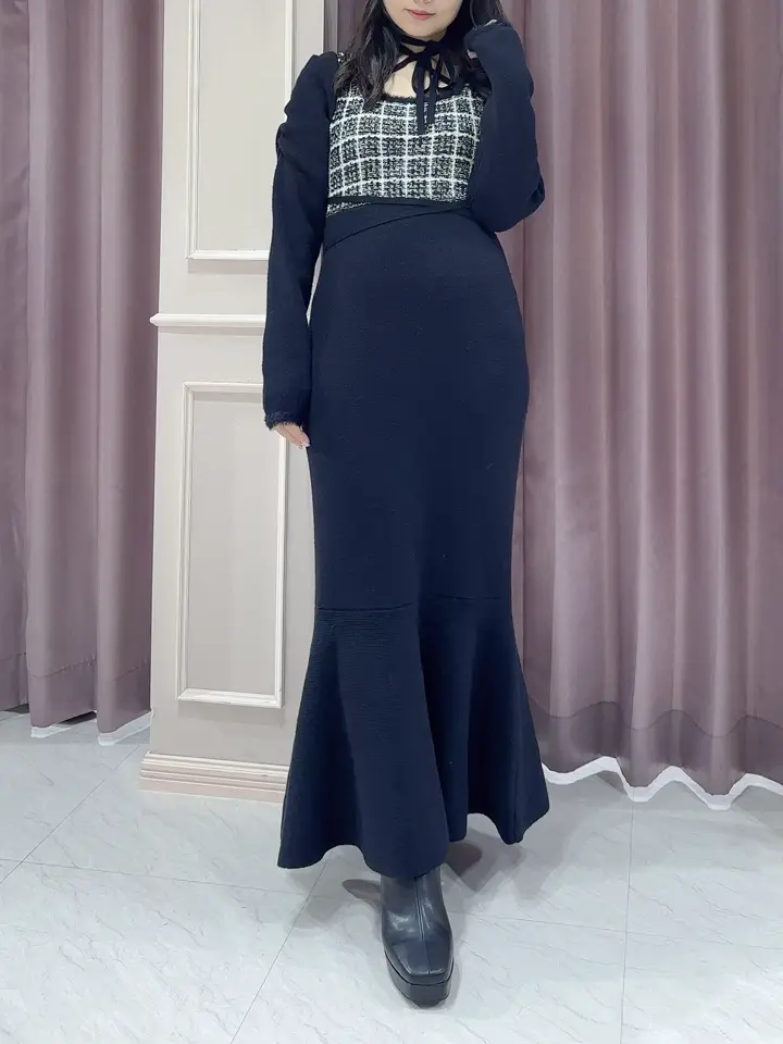 クロスマーメイドニットワンピース｜evelyn（エブリン）公式通販サイト