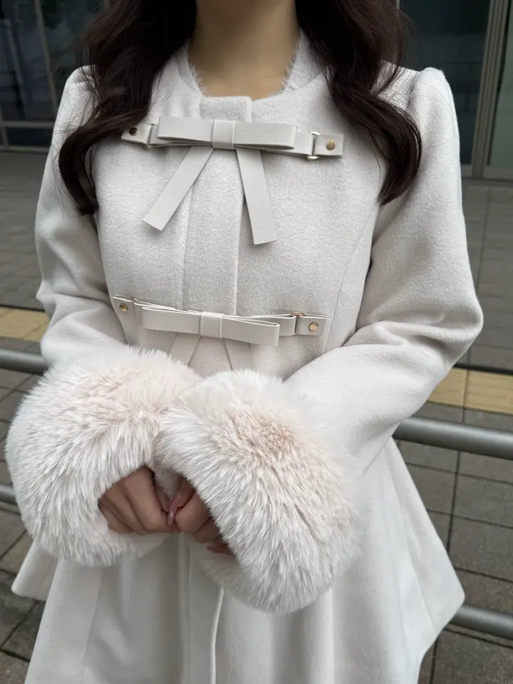 リボンフレアノーカラーコート｜evelyn（エブリン）公式通販サイト