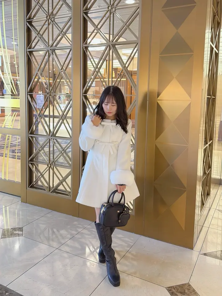 リボンフレアノーカラーコート｜evelyn（エブリン）公式通販サイト