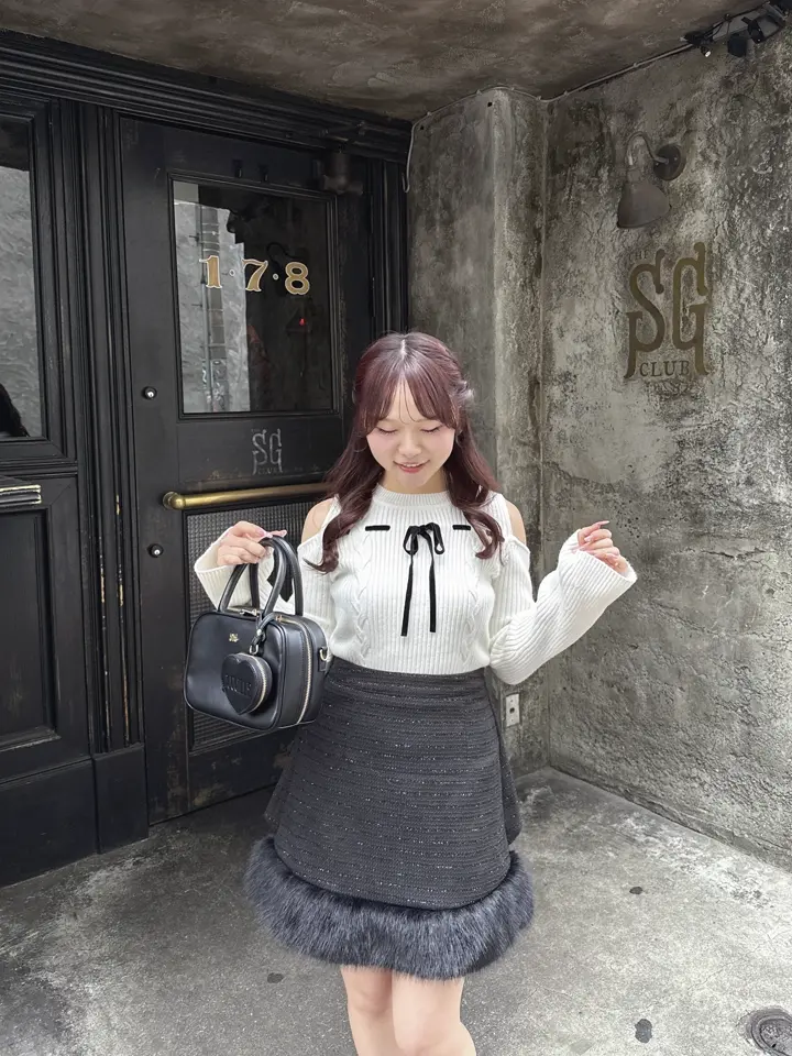 ファーリボンツイードスカート｜evelyn（エブリン）公式通販サイト