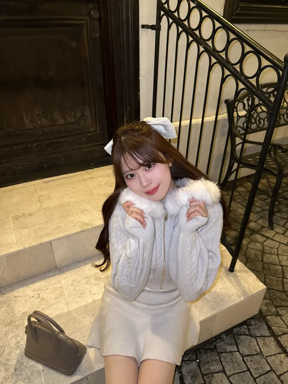 ANAYI38白フード付きニット ニットフーディーセットアップ｜An MILLE（アンミール）公式通販サイト