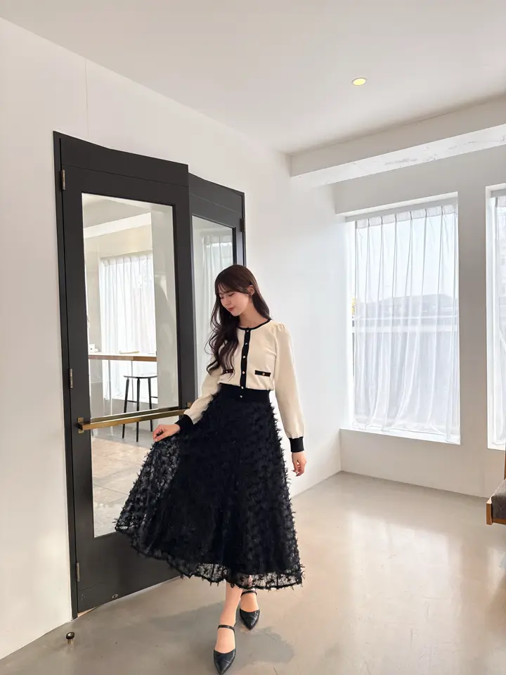 シャギーレースフレアスカート｜evelyn（エブリン）公式通販サイト