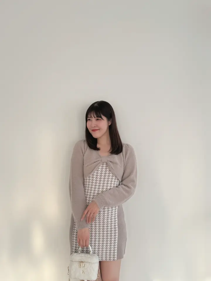 シャギーボレロ千鳥ワンピース｜evelyn（エブリン）公式通販サイト