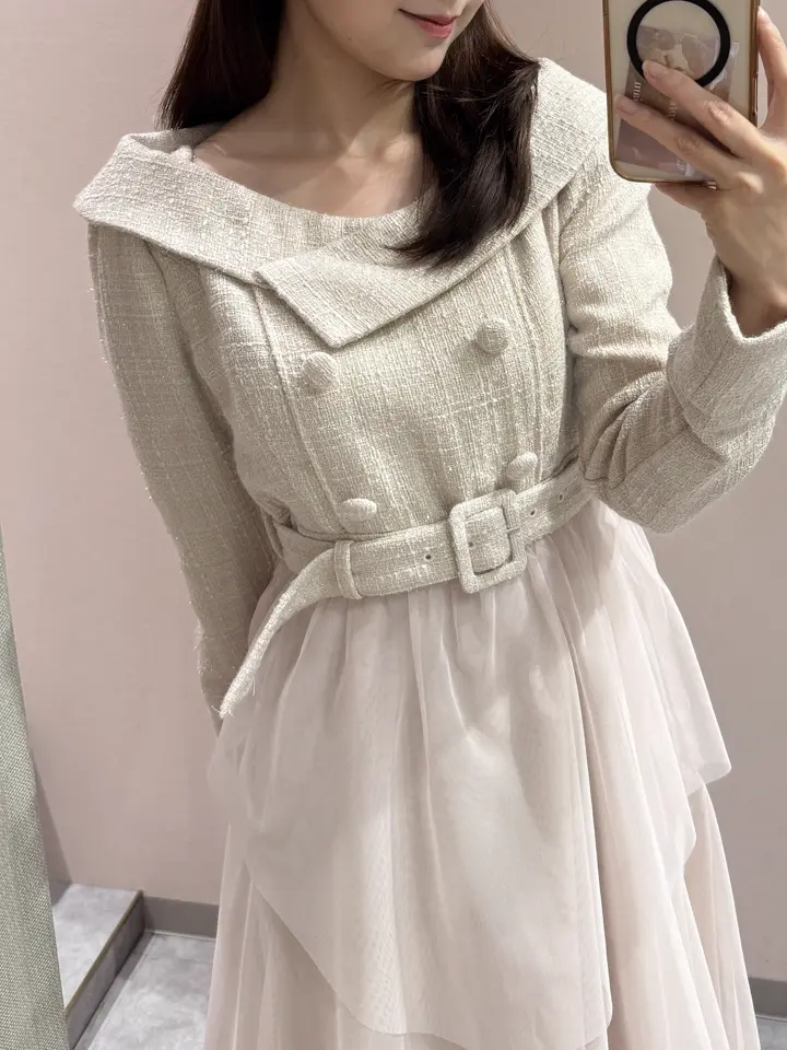 チュールドッキングツイードワンピース｜evelyn（エブリン）公式通販サイト