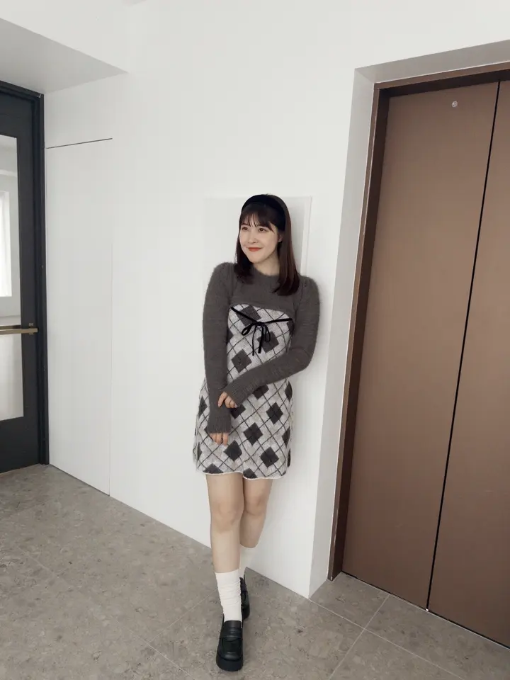 アーガイルドッキングワンピース｜evelyn（エブリン）公式通販サイト