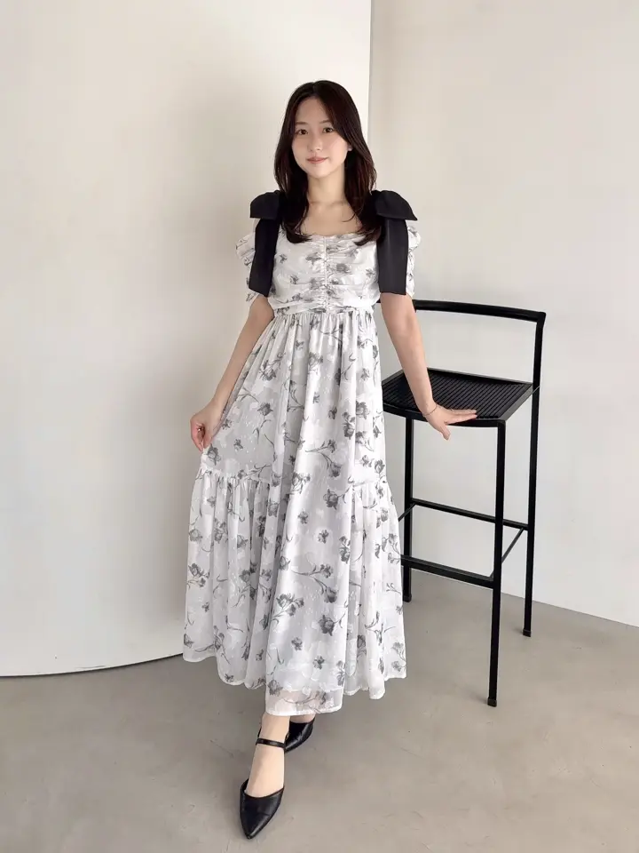 リボンオフショルフラワーワンピース｜evelyn（エブリン）公式通販サイト