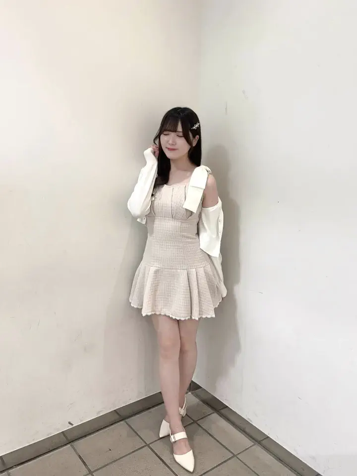 ショルダーリボンツイードミニワンピース｜evelyn（エブリン）公式通販