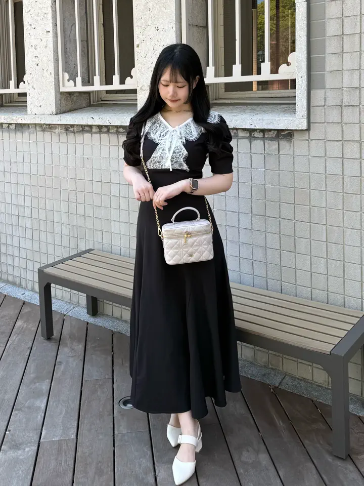 アンミール ロングワンピース フロントレースレースアップワンピース｜evelyn（エブリン）公式通販サイト