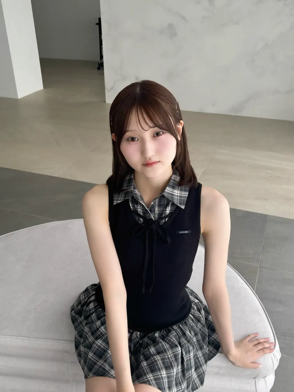 ドッキングチェックニットワンピース｜evelyn（エブリン）公式通販サイト