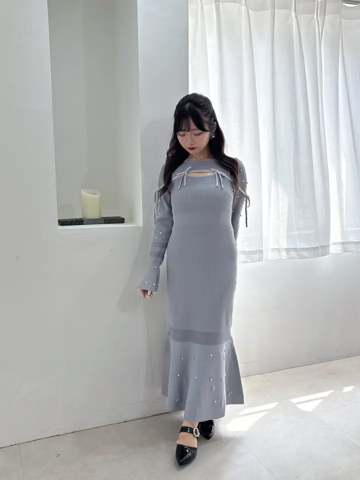 Bijou Sheer Knit Mermaid Onepiece｜evelyn（エブリン）公式通販サイト