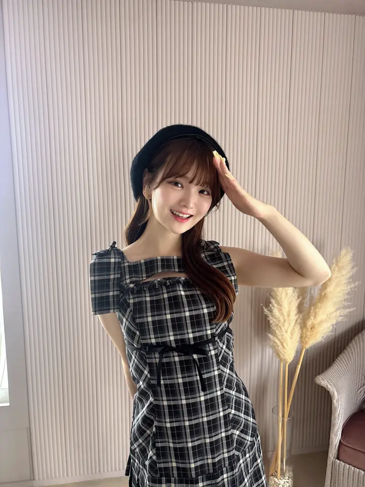 Shoulder Ribbon Check Onepiece｜evelyn（エブリン）公式通販サイト