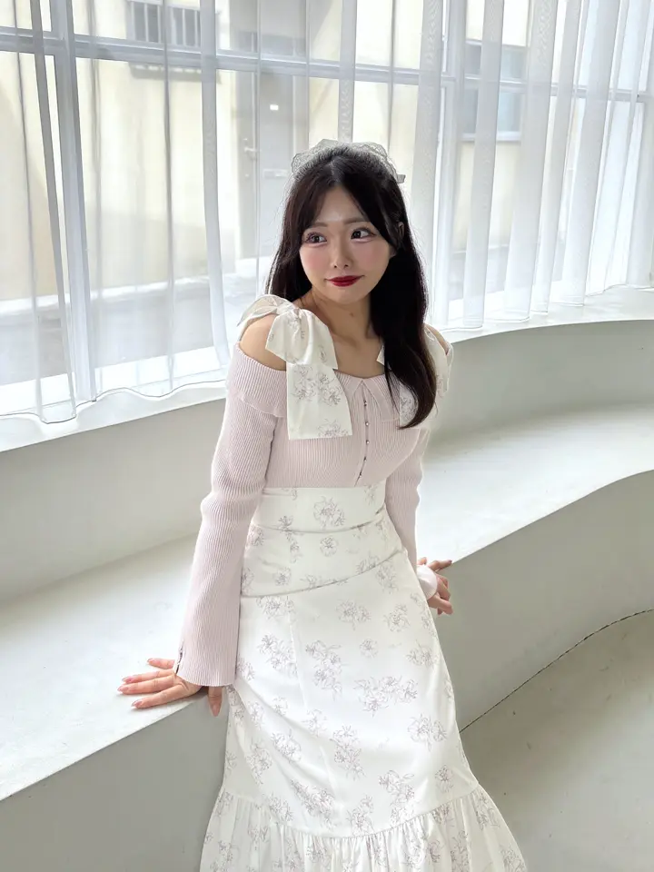 Lily Flower Ribbon Docking Onepiece｜evelyn（エブリン）公式通販サイト