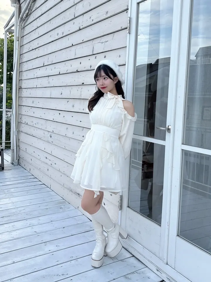 American Sleeve Frill Mini Onepiece｜evelyn（エブリン）公式