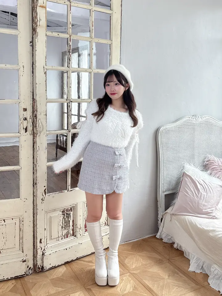 【美品】 SHE Tokyo Elliy Ribbon Tweedスカート　34 Ribbon Tweed Mini Skirt｜evelyn（エブリン）公式通販サイト