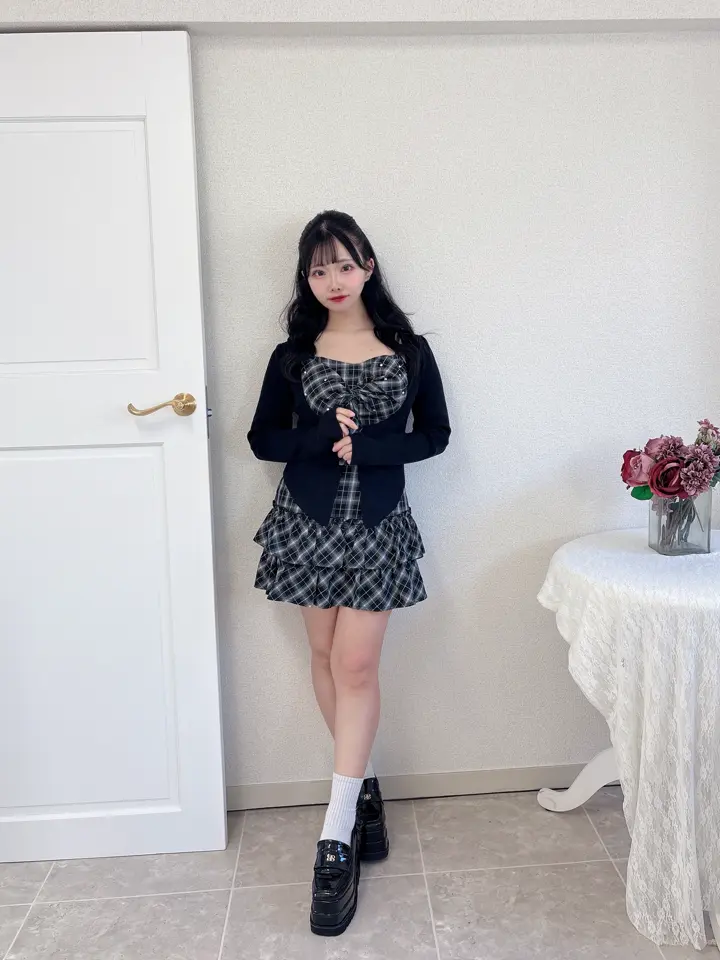 Frill Cardigan Check Ribbon Onepiece｜evelyn（エブリン）公式通販サイト