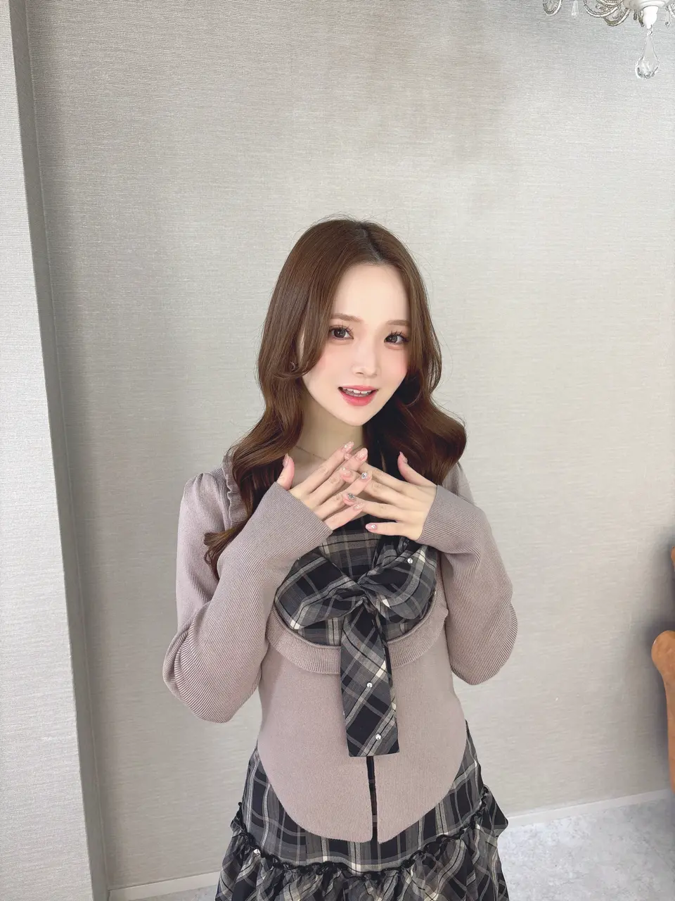 Frill Cardigan Check Ribbon Onepiece｜evelyn（エブリン）公式通販サイト