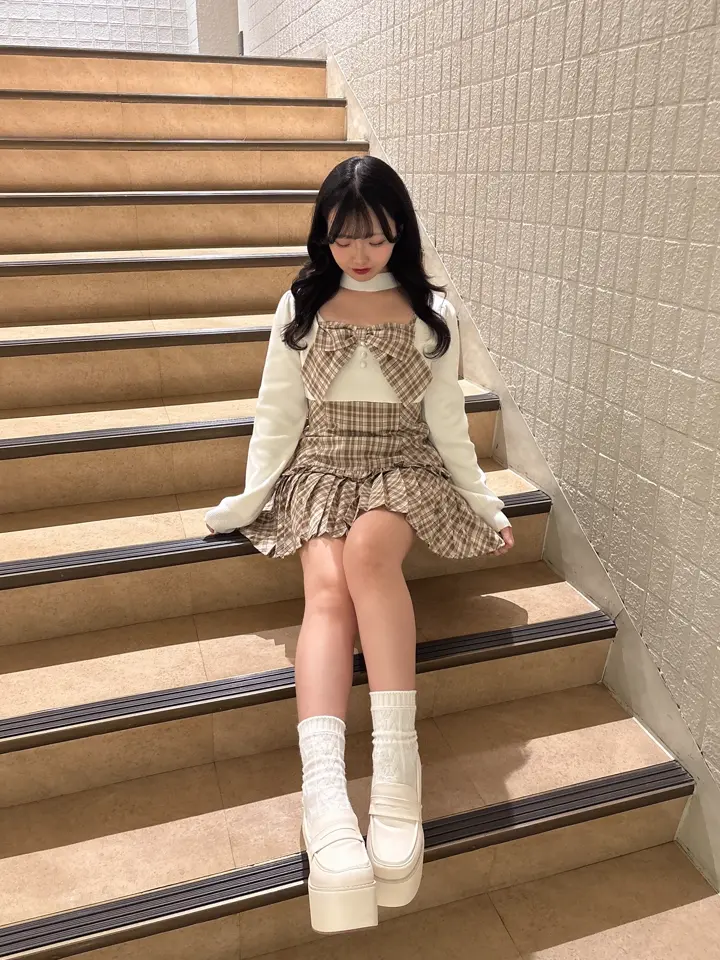 Front Ribbon Cami Choker Knit Set｜evelyn（エブリン）公式通販サイト