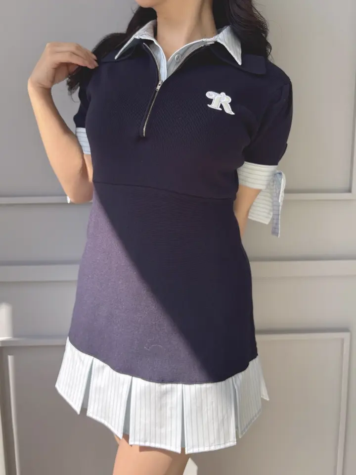 Shirt Docking Knit Onepiece｜evelyn（エブリン）公式通販サイト