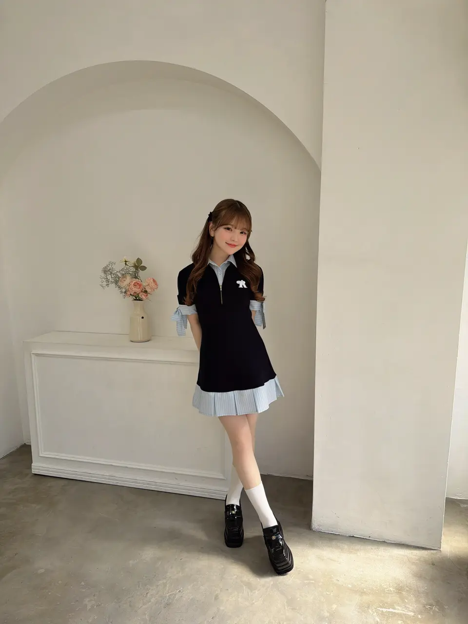 Shirt Docking Knit Onepiece｜evelyn（エブリン）公式通販サイト